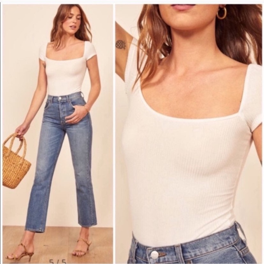 NEW Reformation Judy Bodysuit XL WHITE
